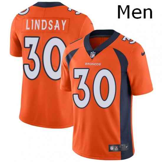 Men Nike Denver Broncos 30 Phillip Lindsay Orange Team Color Vapor Untouchable Limited Player NFL Jersey